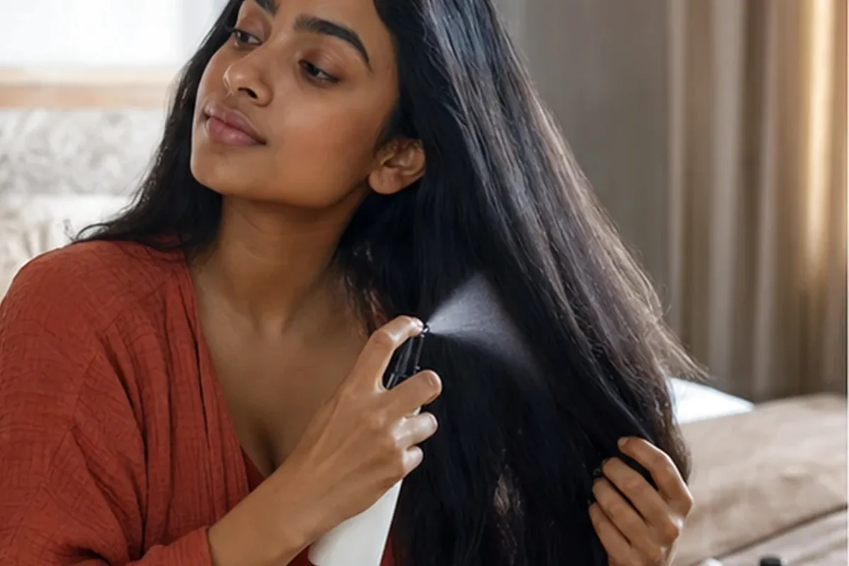 Authentische Beauty-Routine passend zum Thema Trockenshampoo bei Frizz