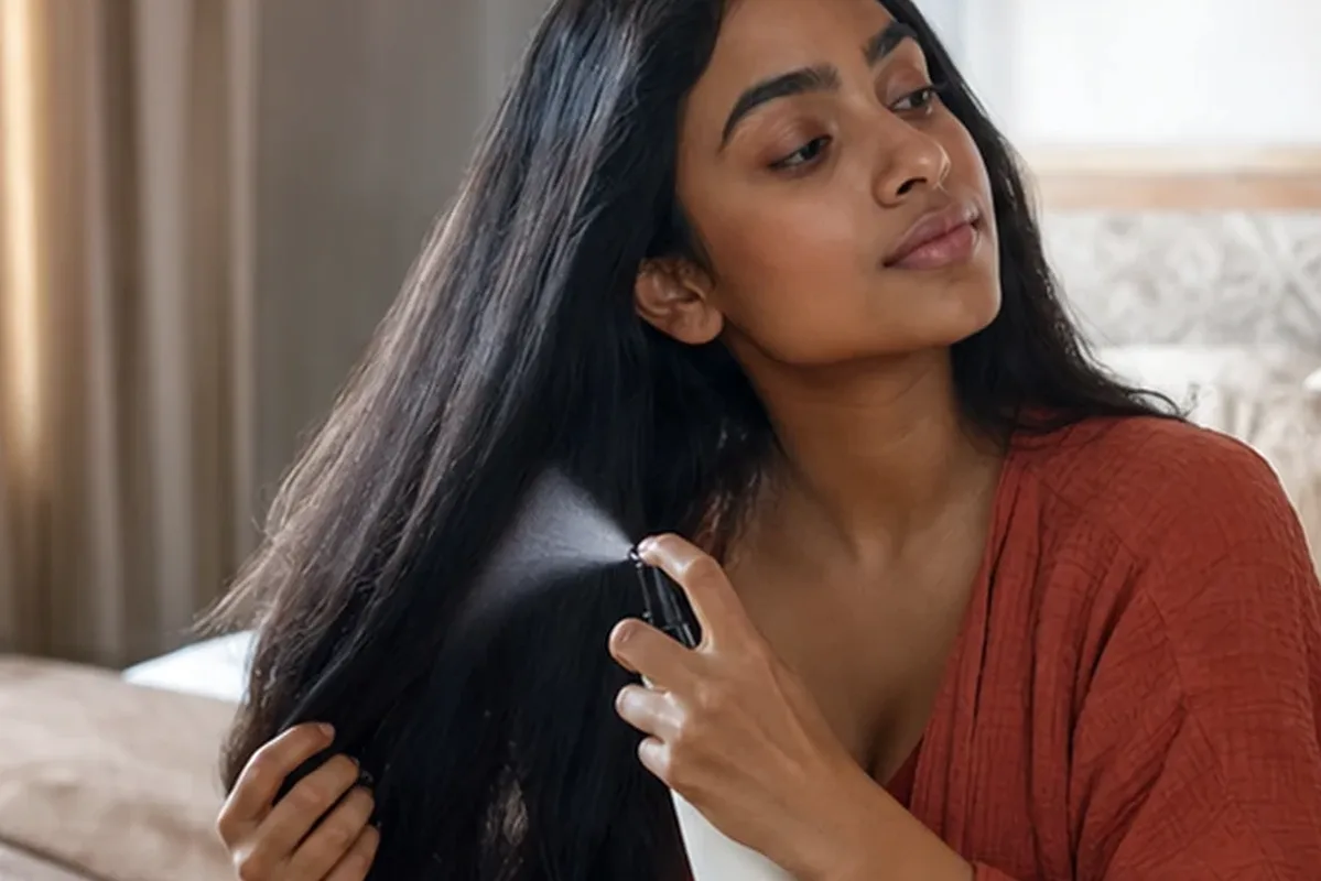 Authentische Beauty-Routine passend zum Thema Volumenspray für lockiges Haar