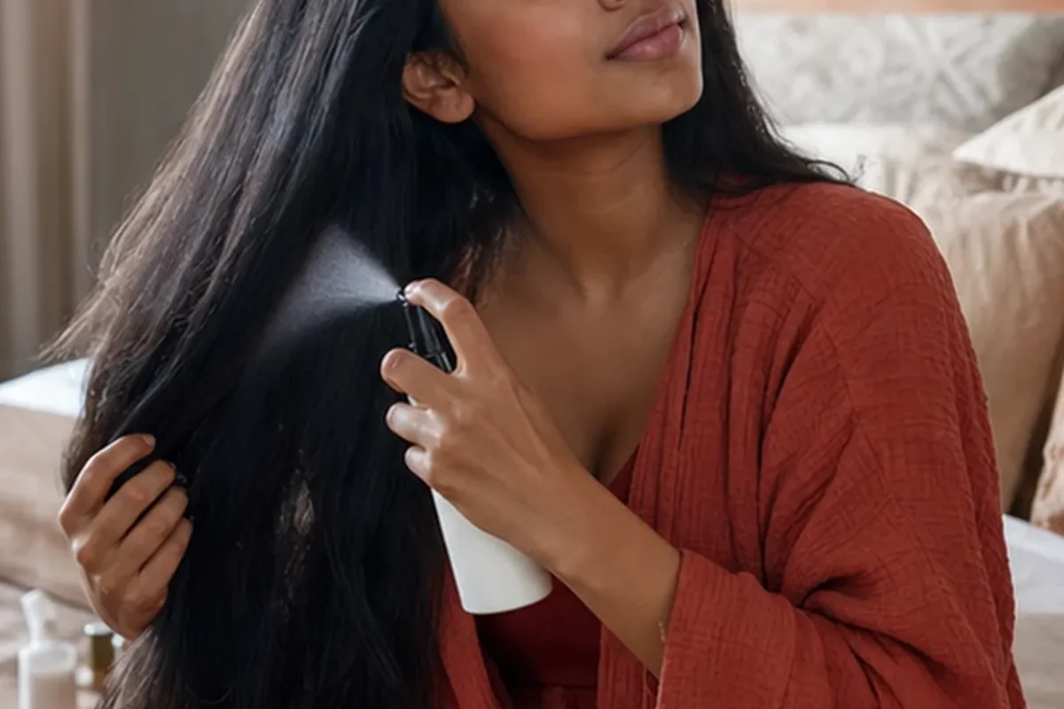 Authentischer Wohlfühlmoment passend zum Beauty-Thema Silbershampoo für feines Haar