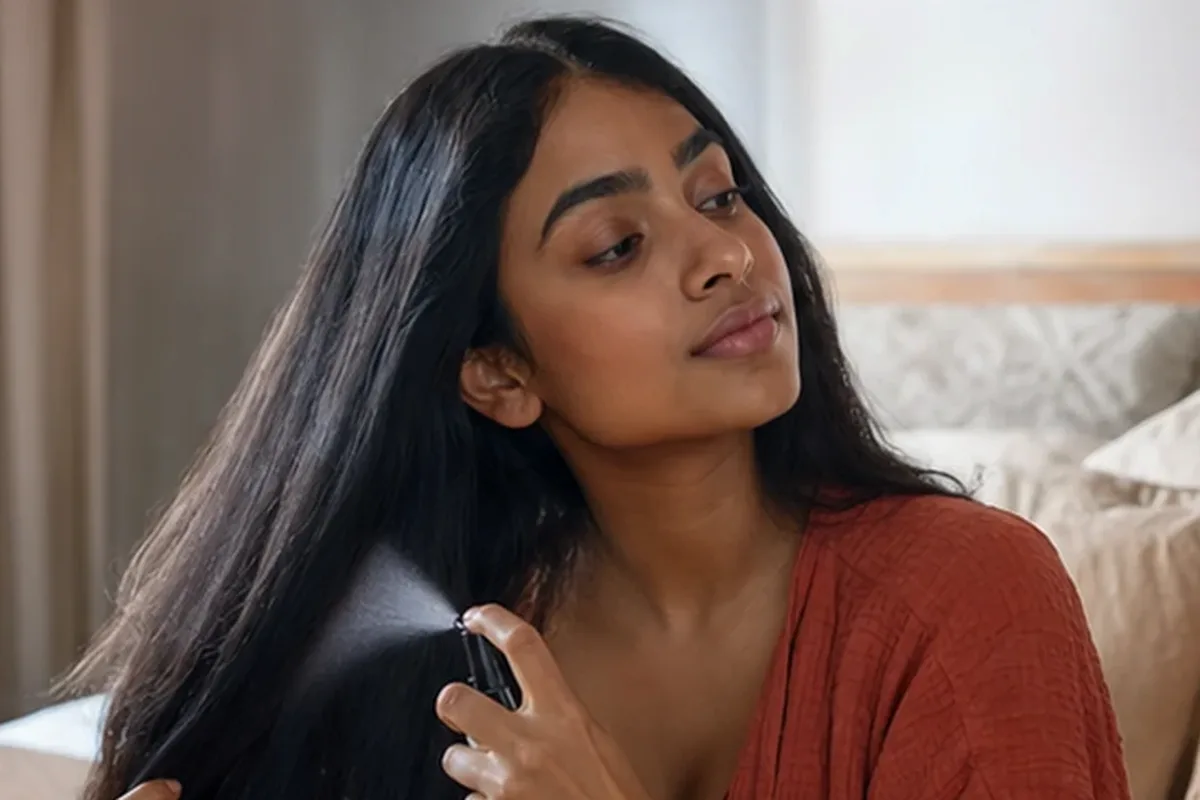 Authentische Beauty-Routine passend zum Thema Tiefenreinigungsshampoo für feines Haar