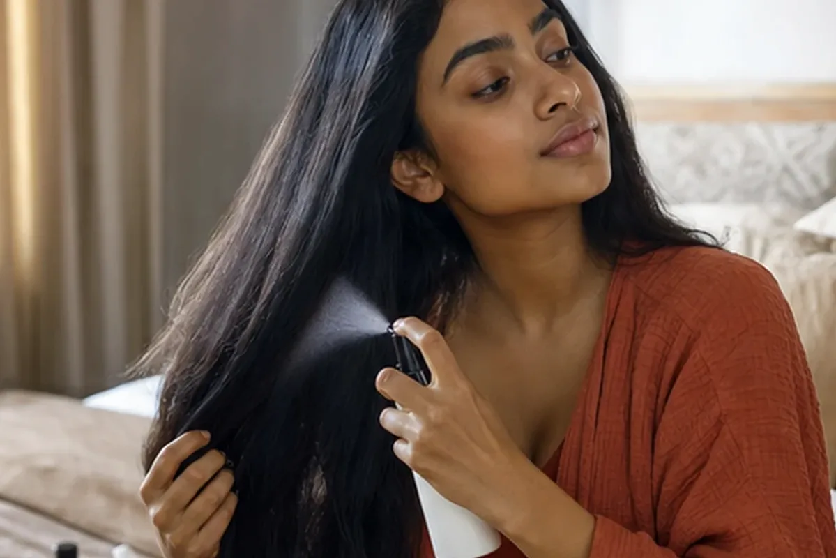 Authentischer Wohlfühlmoment passend zum Beauty-Thema Silbershampoo bei fettigem Ansatz