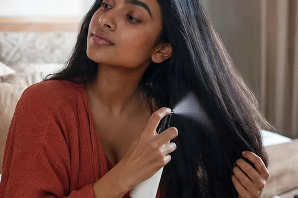 Authentischer Wohlfühlmoment passend zum Beauty-Thema Silbershampoo für feines Haar