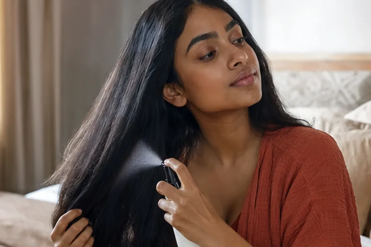 Hochwertige Beauty-Inszenierung zu Auswahlkriterien für Hitzeschutz für trockenes Haar