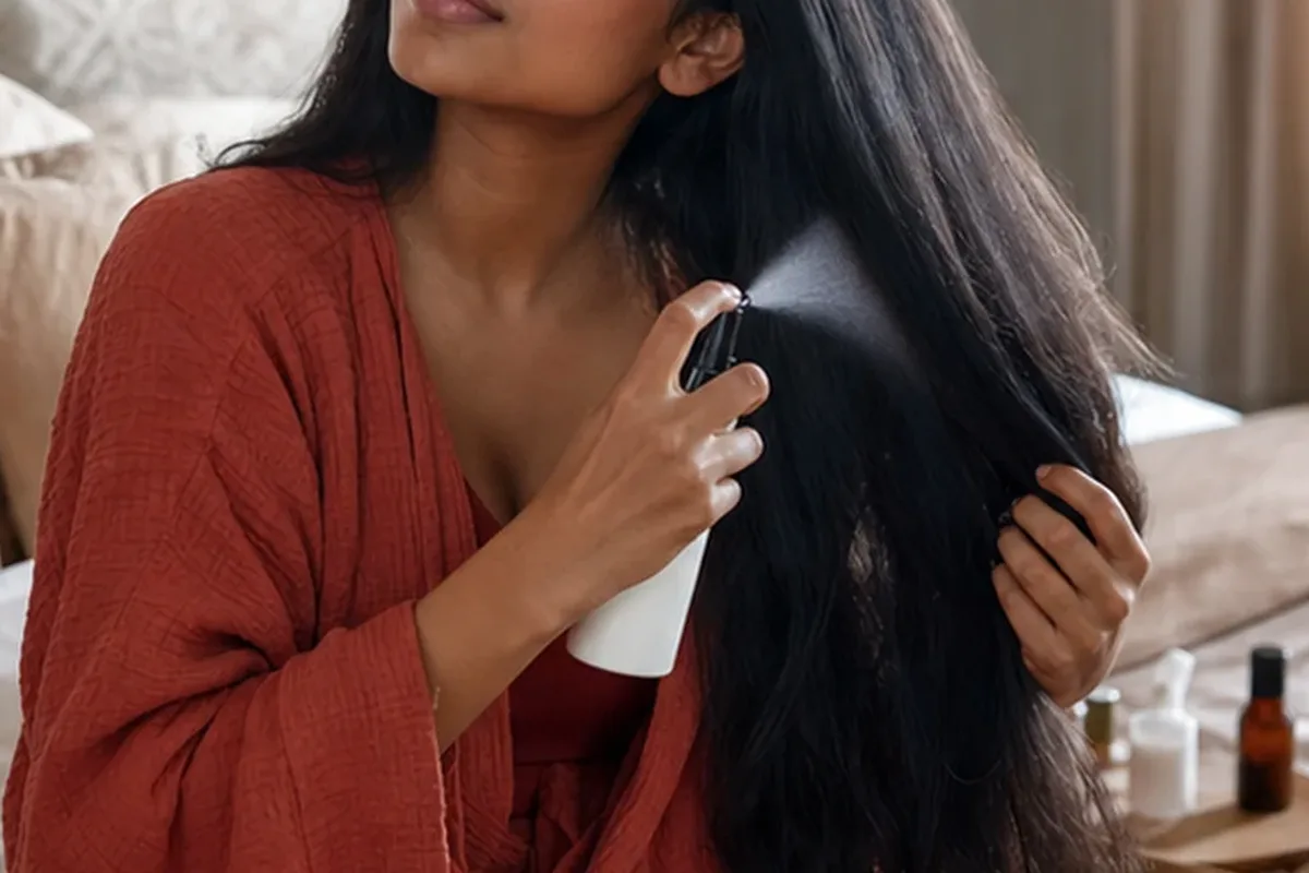 Authentische Beauty-Routine passend zum Thema Leave-in-Pflege bei Frizz