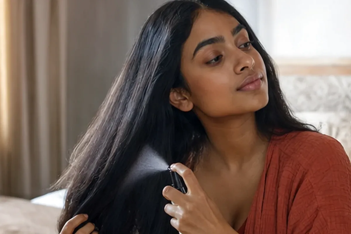 Emotionaler und authentischer Anwendungsmoment rund um Conditioner für empfindliche Kopfhaut
