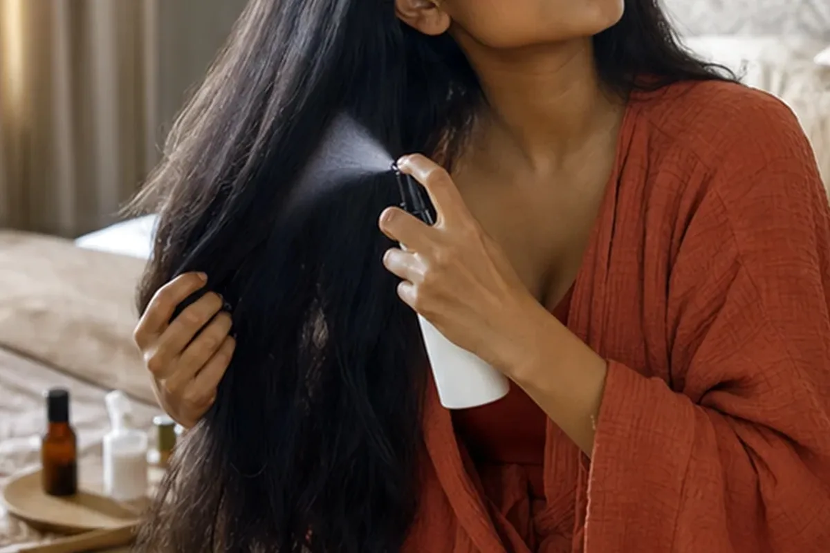 Authentische Beauty-Routine passend zum Thema Mildes Shampoo bei Haarbruch