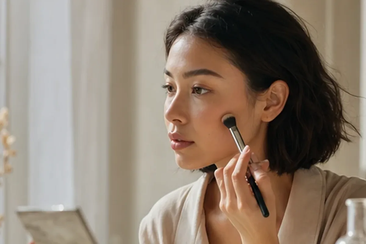 Redaktioneller Beauty-Moment zur Ausgangslage bei Make-up-Pinsel für trockene Haut