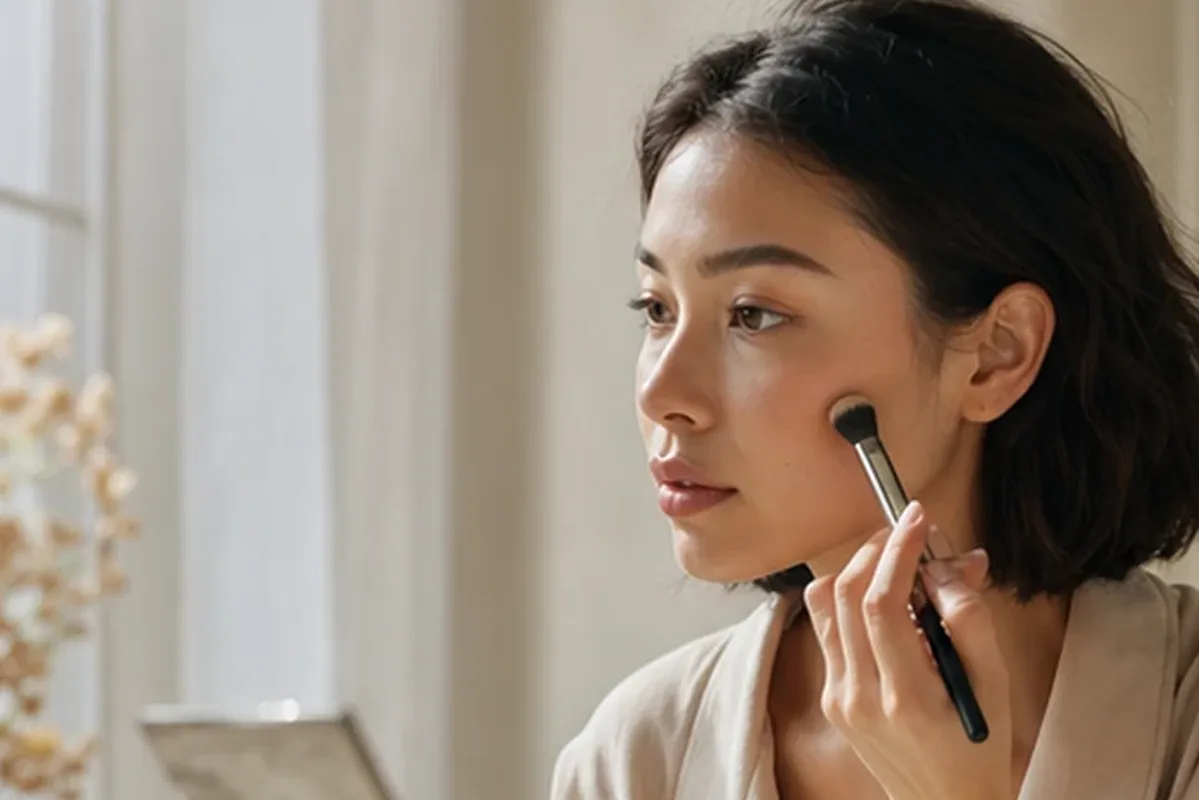 Hochwertige Beauty-Inszenierung zu Auswahlkriterien für Bronzer bei Rötungen