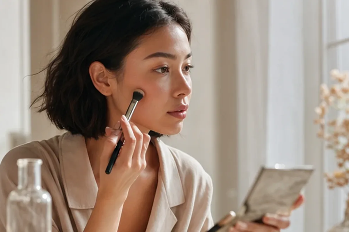Hochwertige Beauty-Inszenierung zu Auswahlkriterien für Puder für trockene Haut