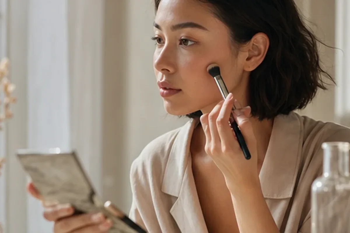 Redaktioneller Beauty-Moment zur Ausgangslage bei Make-up-Pinsel für ölige Haut