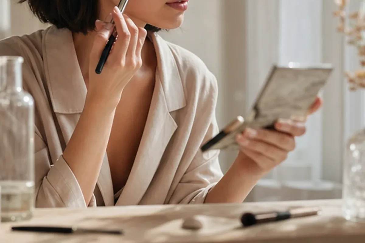 Redaktioneller Beauty-Moment zur Ausgangslage bei Highlighter für reife Haut