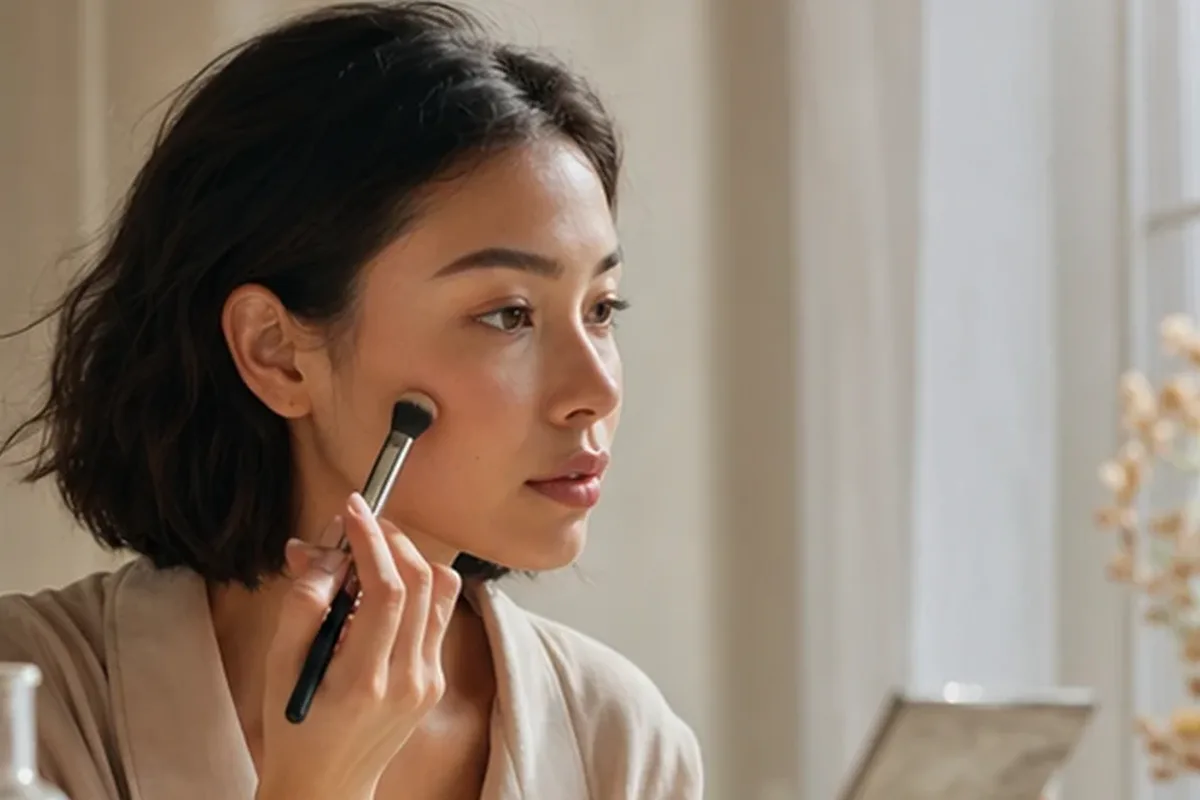 Authentischer Wohlfühlmoment passend zum Beauty-Thema Teint