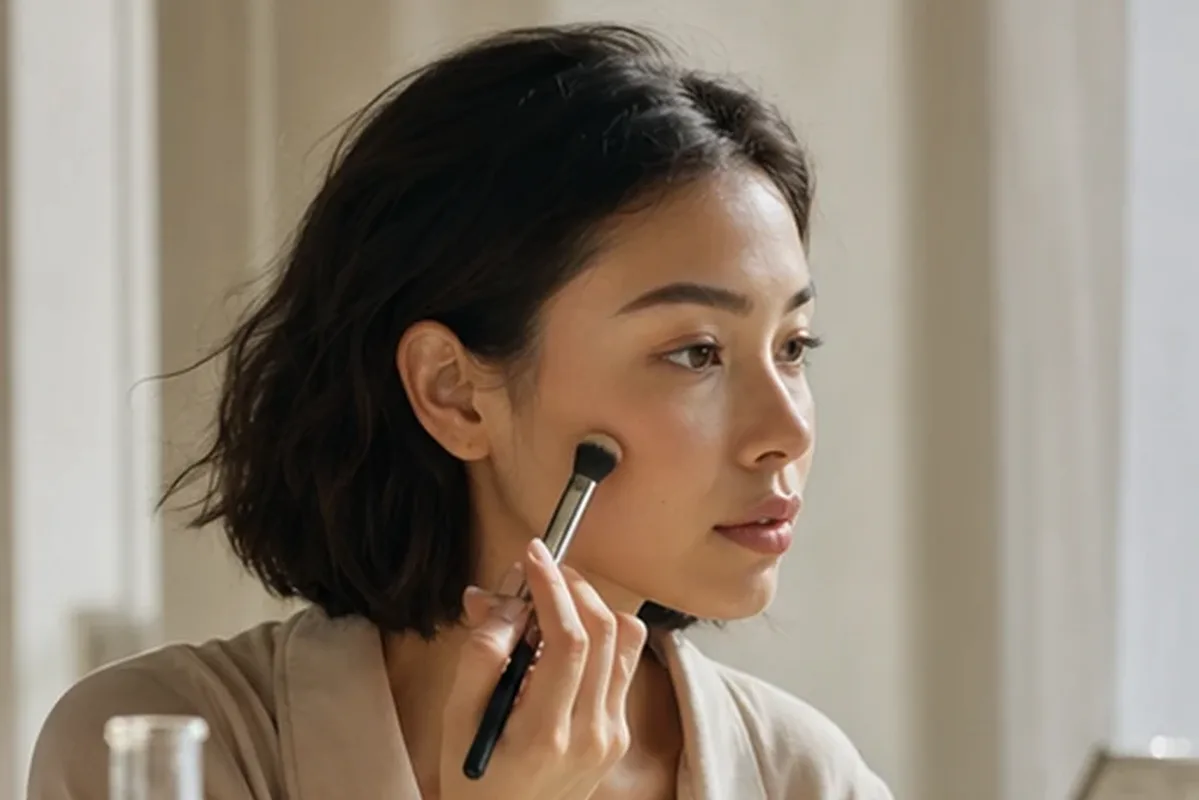 Authentischer Wohlfühlmoment passend zum Beauty-Thema Lippenstift für trockene Haut