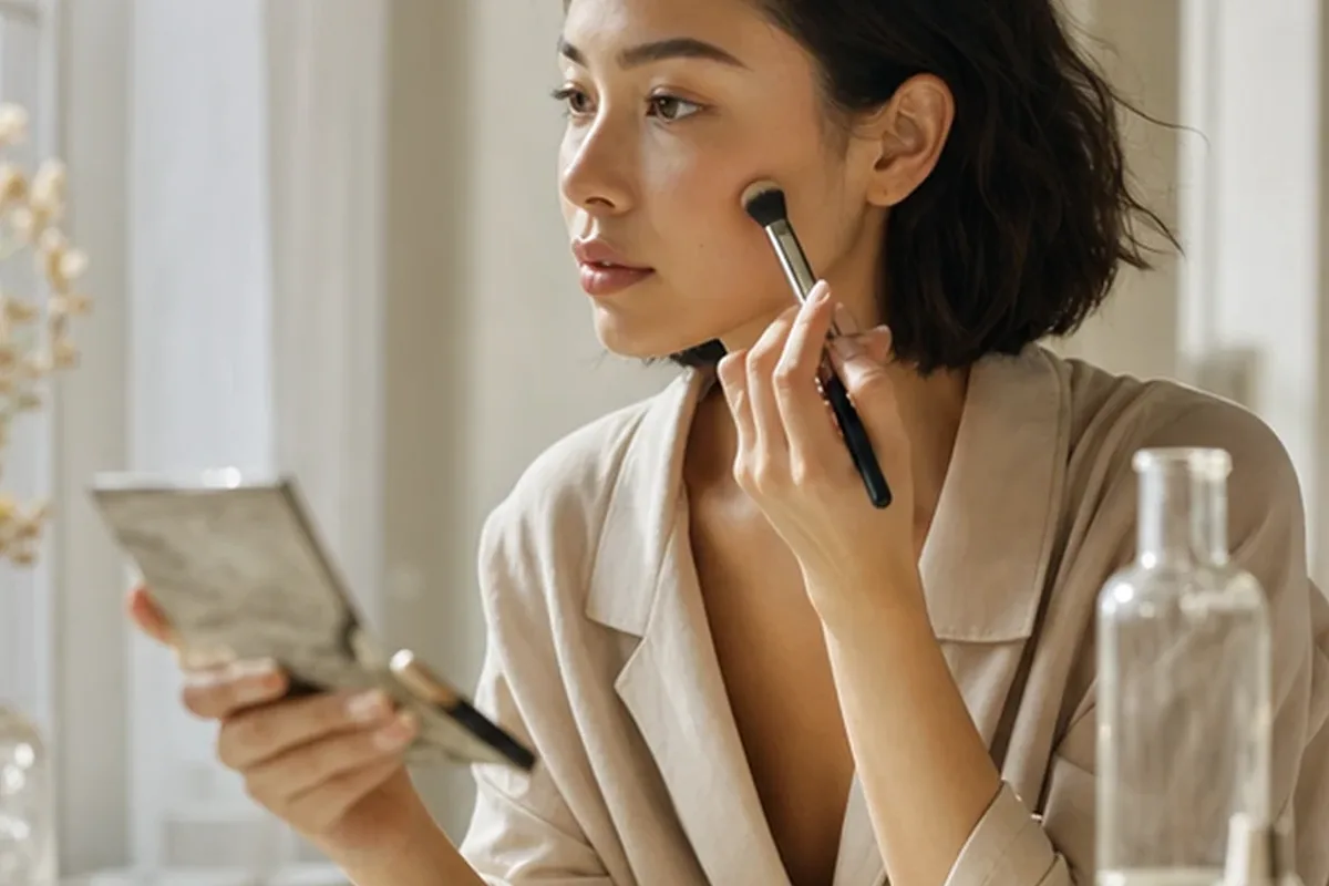 Redaktionelle Detailaufnahme zur Orientierung bei Setting Spray für einen natürlichen Look