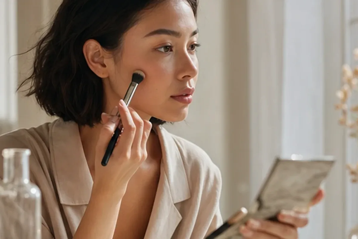 Authentische Beauty-Routine passend zum Thema Highlighter für trockene Haut