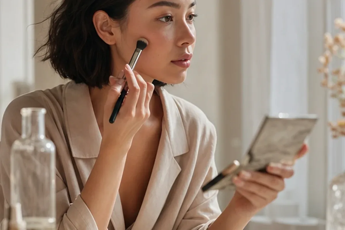 Emotionaler und authentischer Anwendungsmoment rund um Bronzer für empfindliche Haut