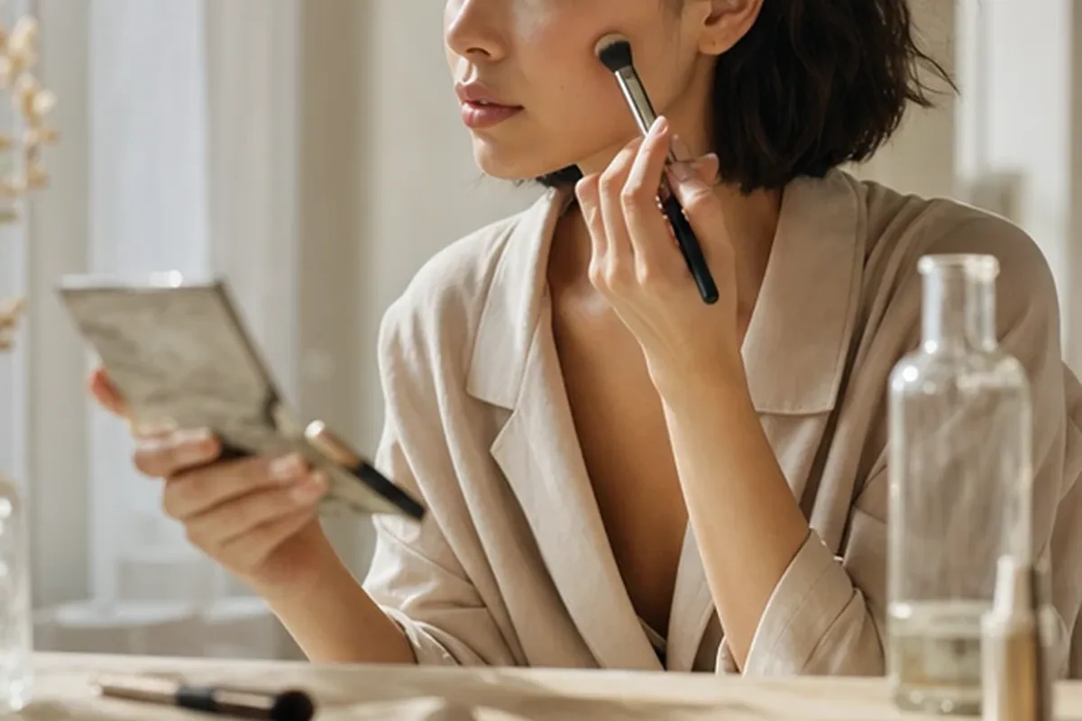 Redaktioneller Beauty-Moment zur Ausgangslage bei Rouge bei großen Poren