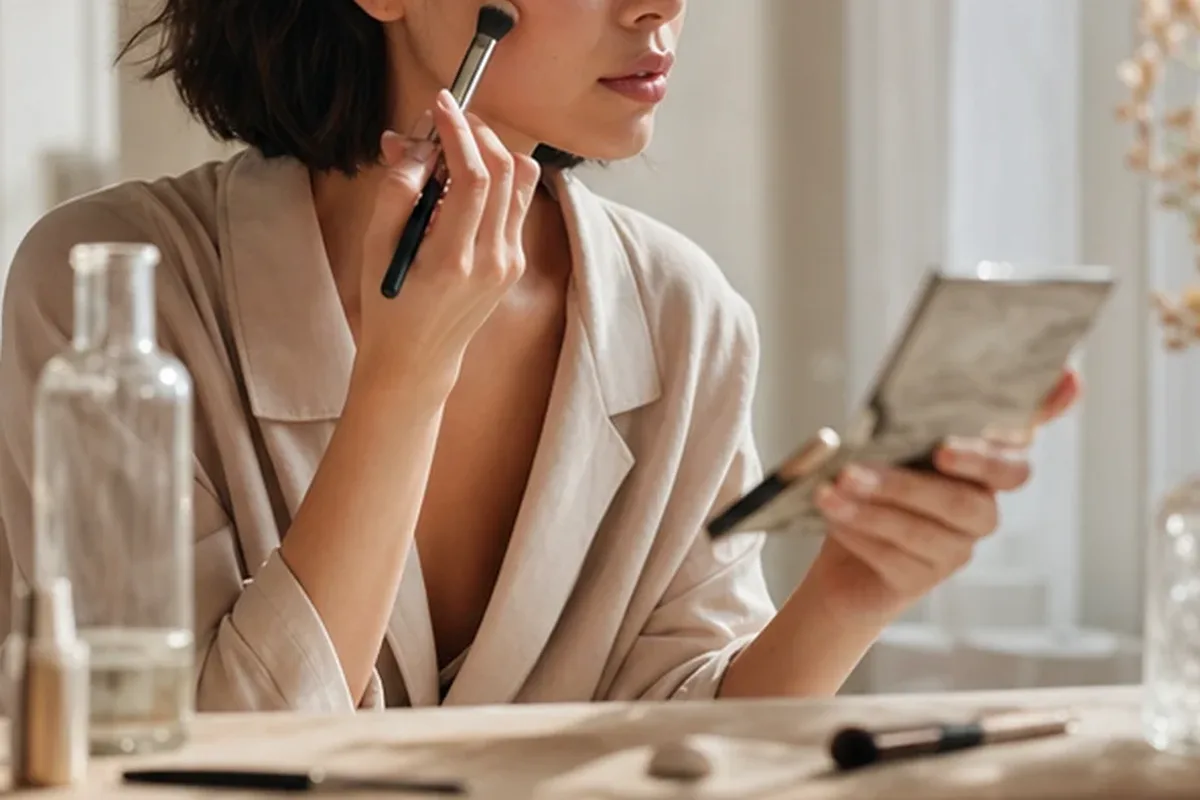 Authentische Beauty-Routine passend zum Thema Bronzer für langen Halt