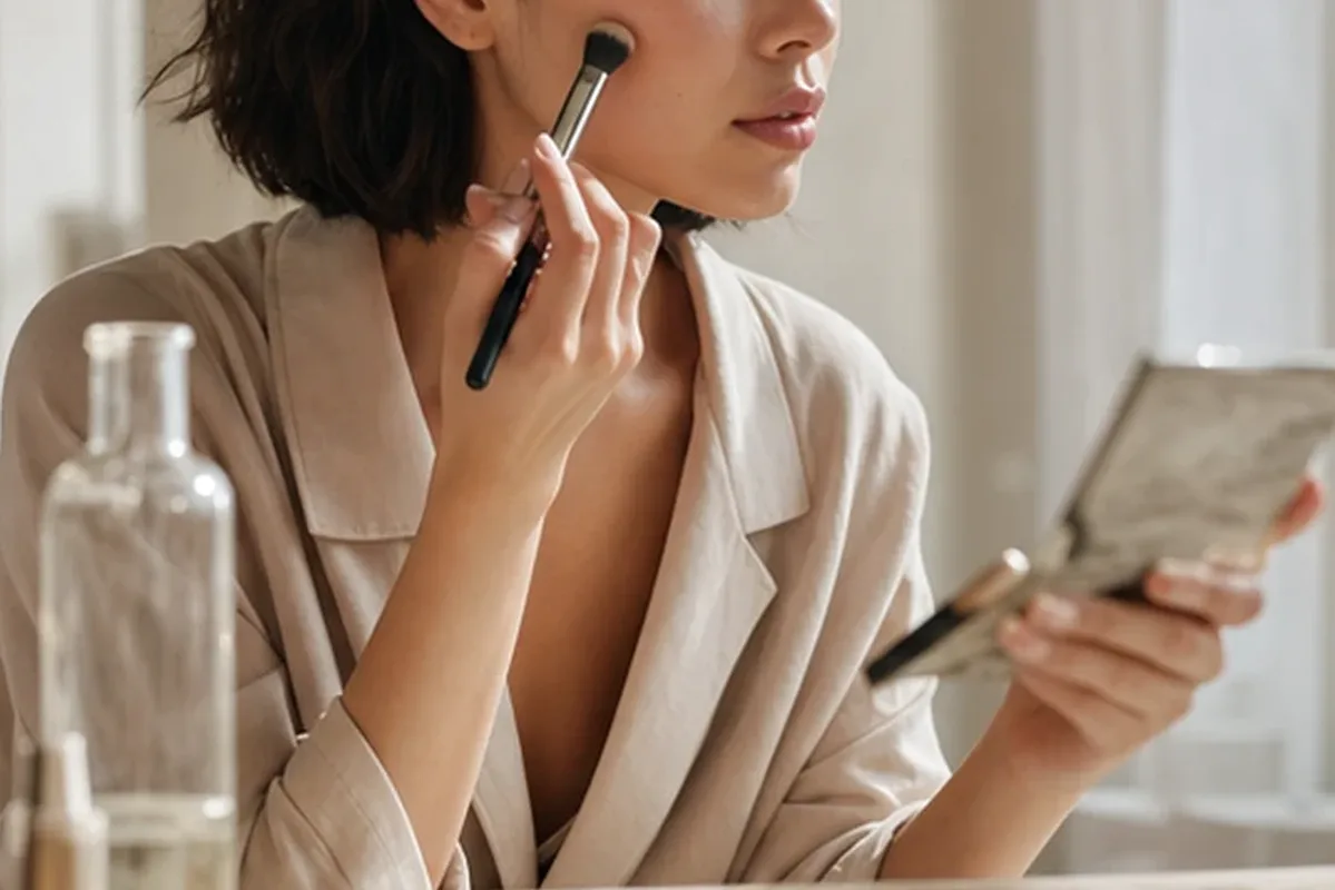 Authentische Beauty-Routine passend zum Thema Puder bei großen Poren