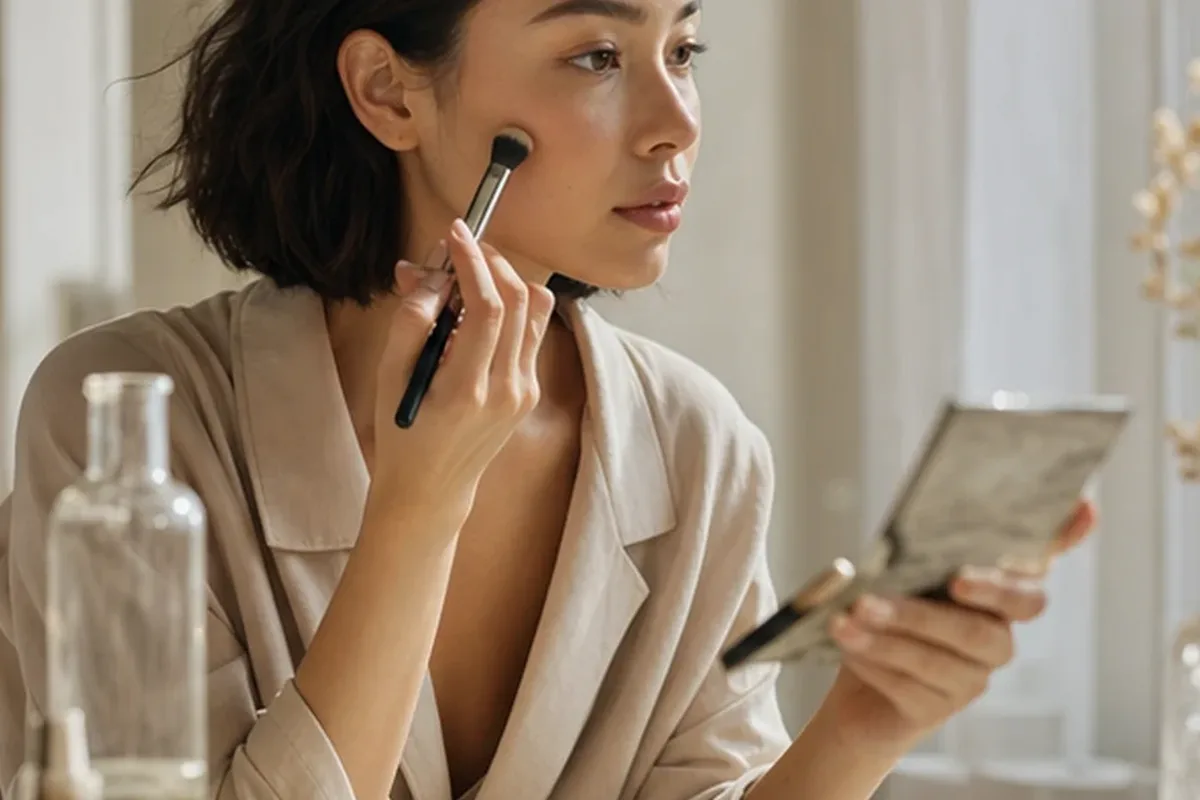 Authentische Beauty-Routine passend zum Thema Rouge für reife Haut