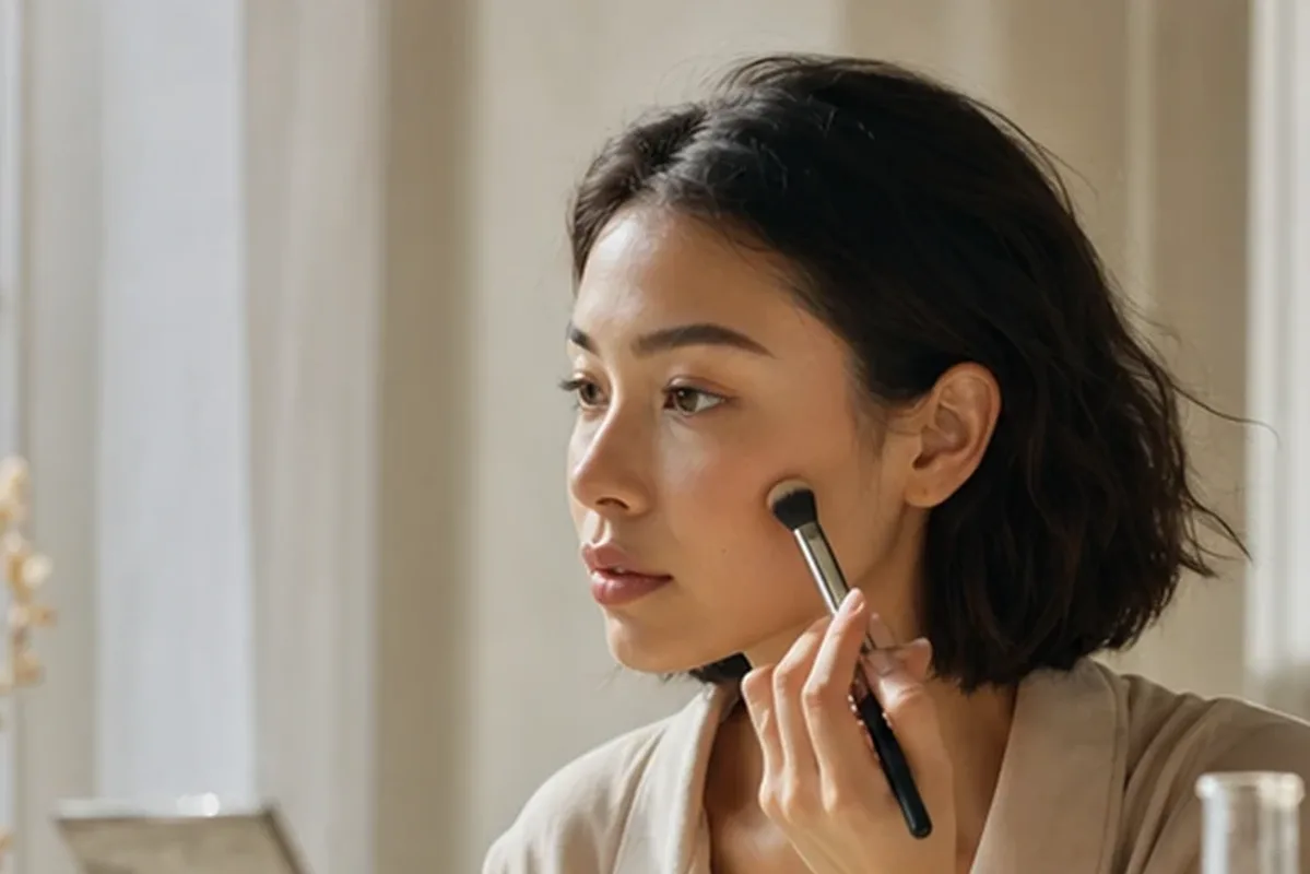 Authentischer Wohlfühlmoment passend zum Beauty-Thema Bronzer für reife Haut