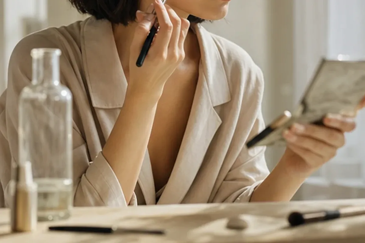 Redaktioneller Beauty-Moment zur Ausgangslage bei Bronzer bei großen Poren