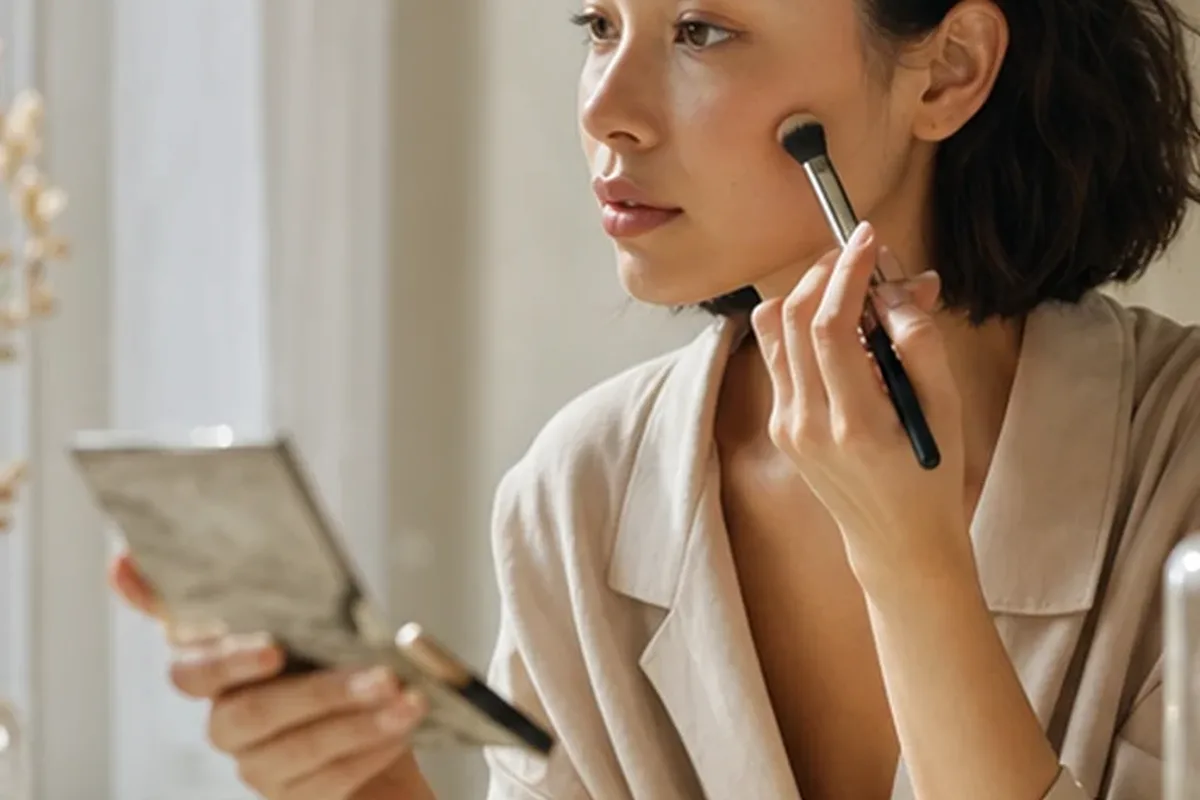 Authentischer Wohlfühlmoment passend zum Beauty-Thema Bronzer für reife Haut