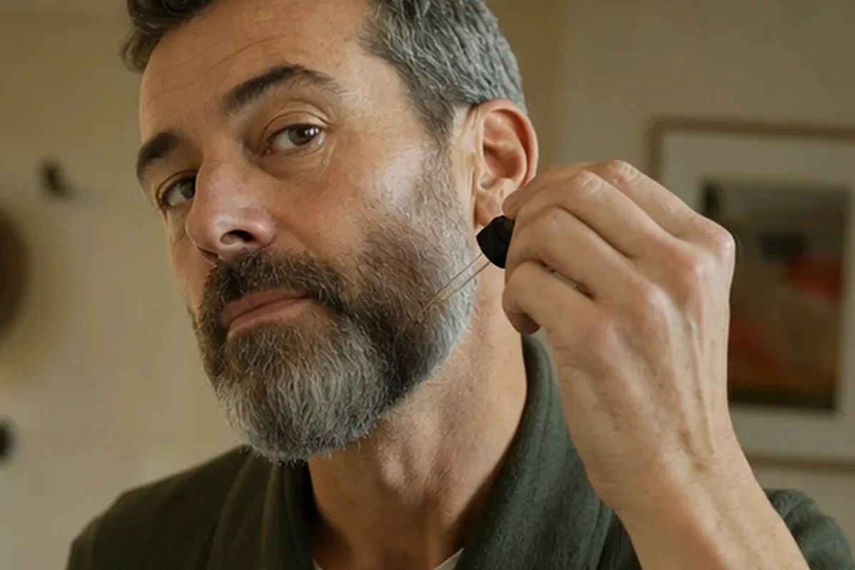 Authentischer Wohlfühlmoment passend zum Beauty-Thema Männer-Gesichtsreiniger für empfindliche Haut
