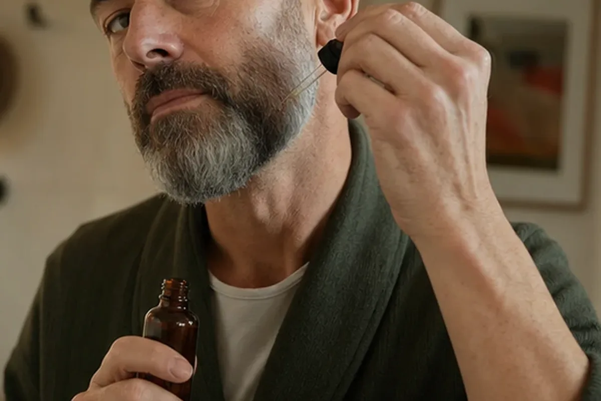 Authentische Beauty-Routine passend zum Thema Bartbalsam für empfindliche Haut