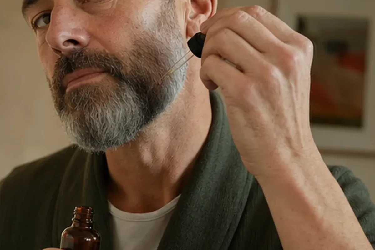 Redaktionelle Detailaufnahme zur Orientierung bei After Shave für empfindliche Haut