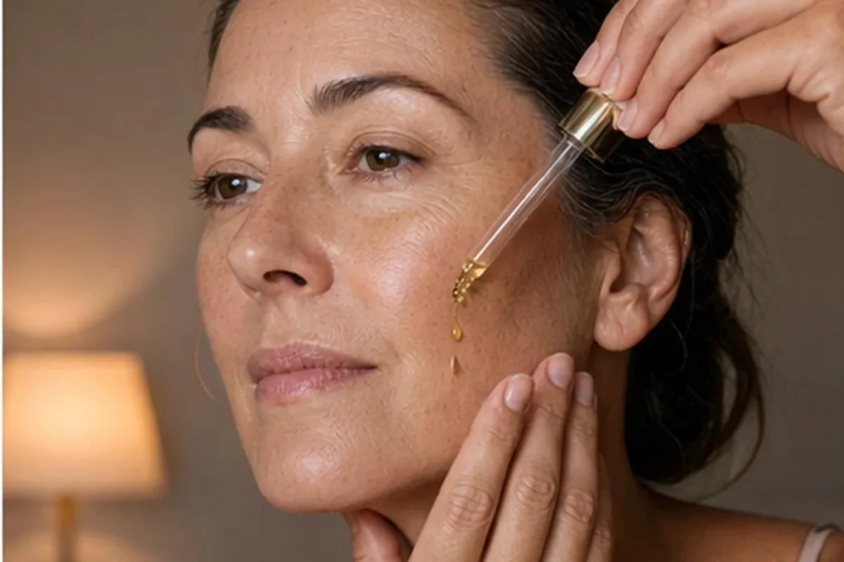Authentischer Wohlfühlmoment passend zum Beauty-Thema Sonnenschutz bei ersten Fältchen