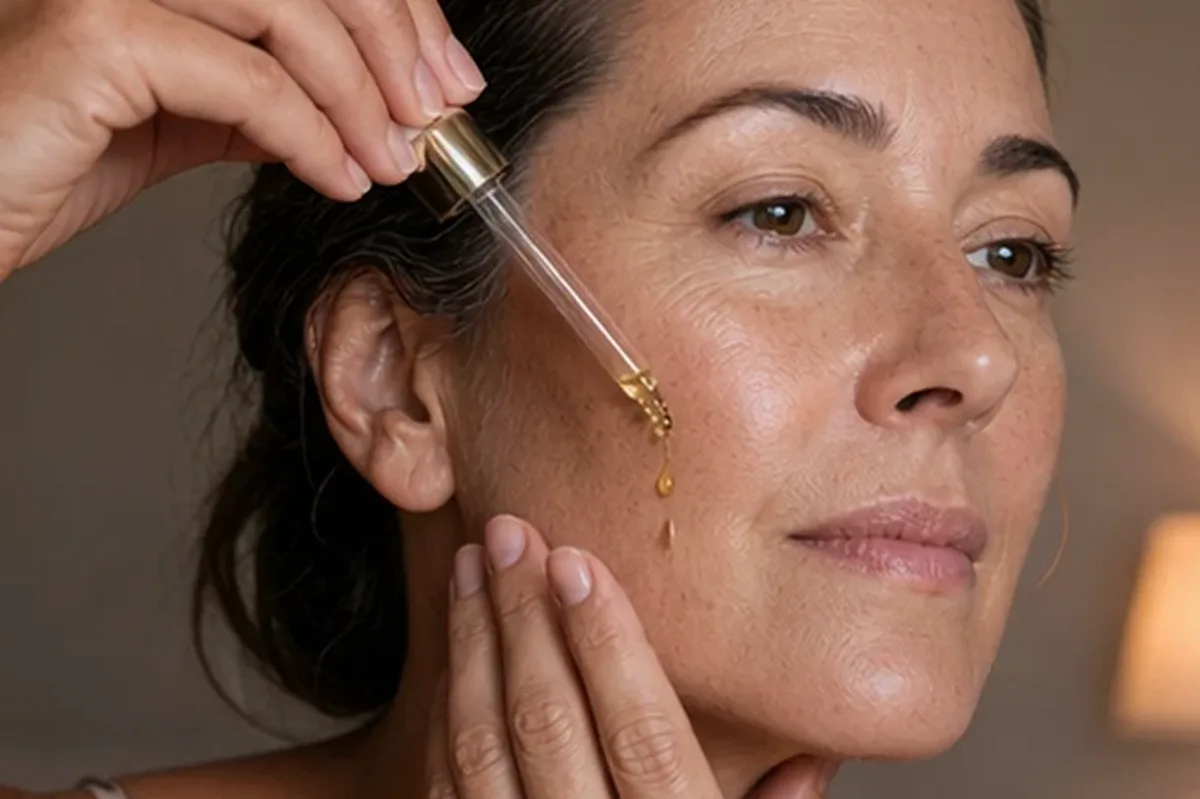 Authentischer Wohlfühlmoment passend zum Beauty-Thema Reinigungsöl für empfindliche Haut