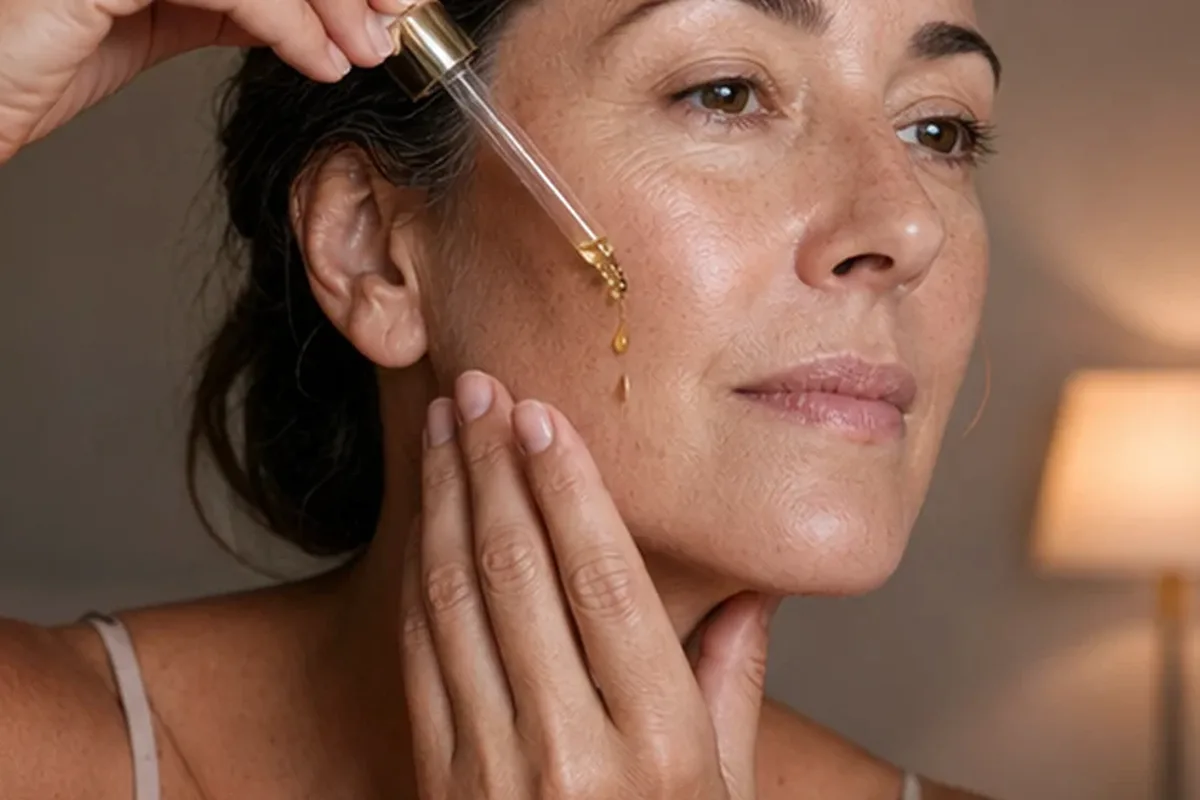 Authentischer Wohlfühlmoment passend zum Beauty-Thema Gesichtscreme für fettige Haut