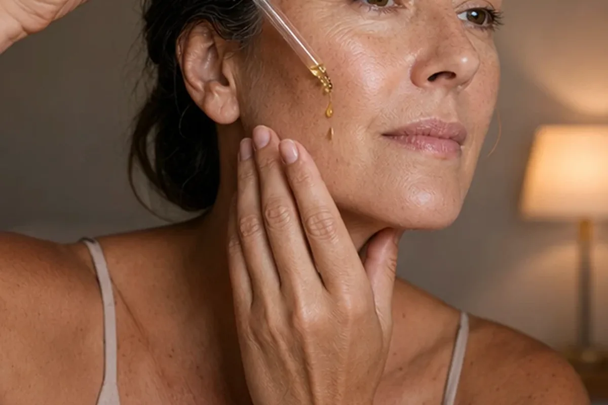 Hochwertige Beauty-Inszenierung zu Auswahlkriterien für Niacinamid-Serum bei Rötungen