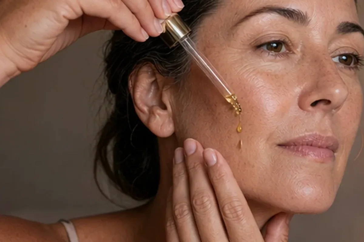 Authentischer Wohlfühlmoment passend zum Beauty-Thema Hyaluron-Serum für unreine Haut