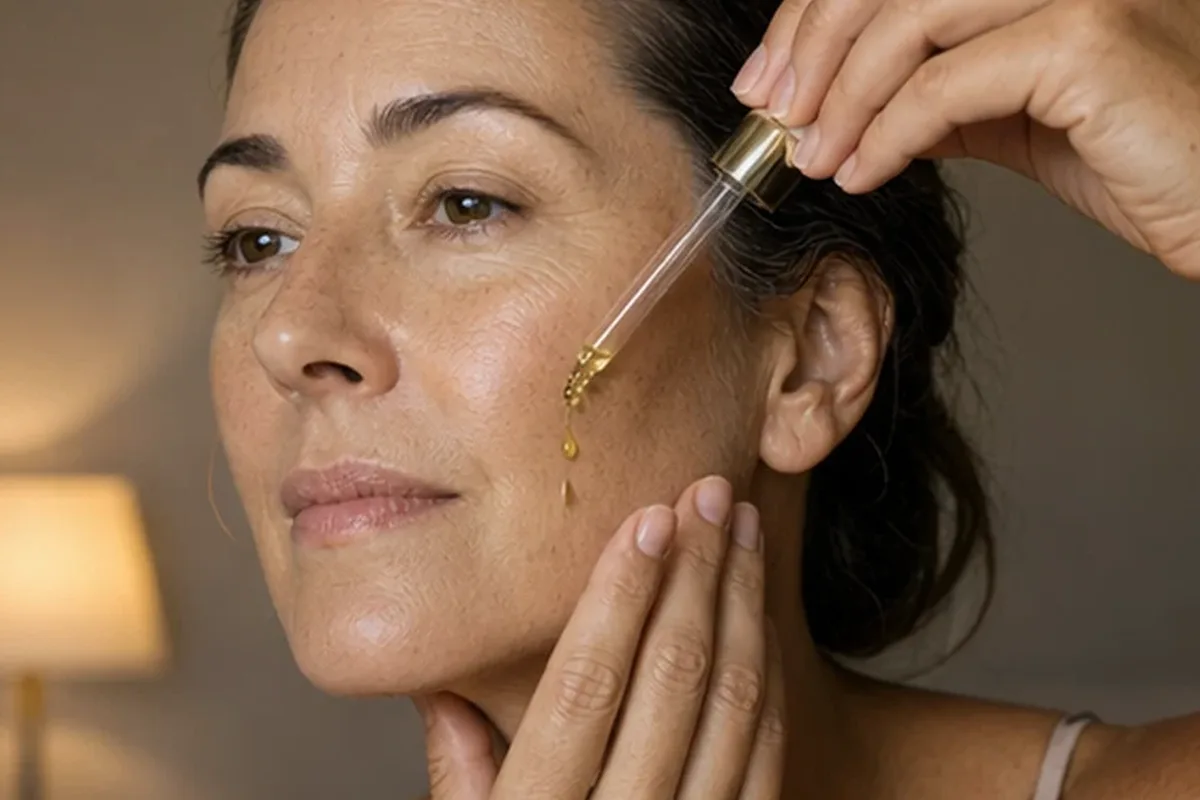Hochwertige Beauty-Inszenierung zu Auswahlkriterien für Retinol-Serum für Mischhaut