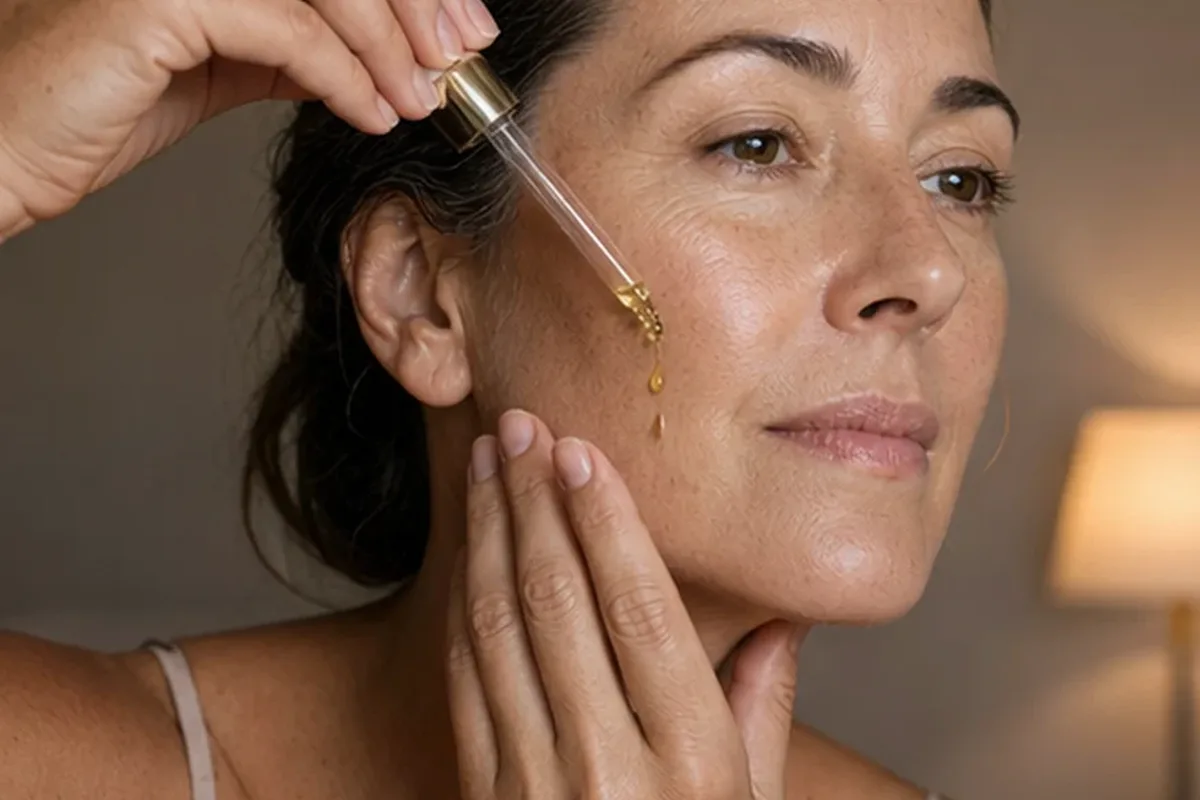 Redaktioneller Beauty-Moment zur Ausgangslage bei Niacinamid-Serum bei ersten Fältchen