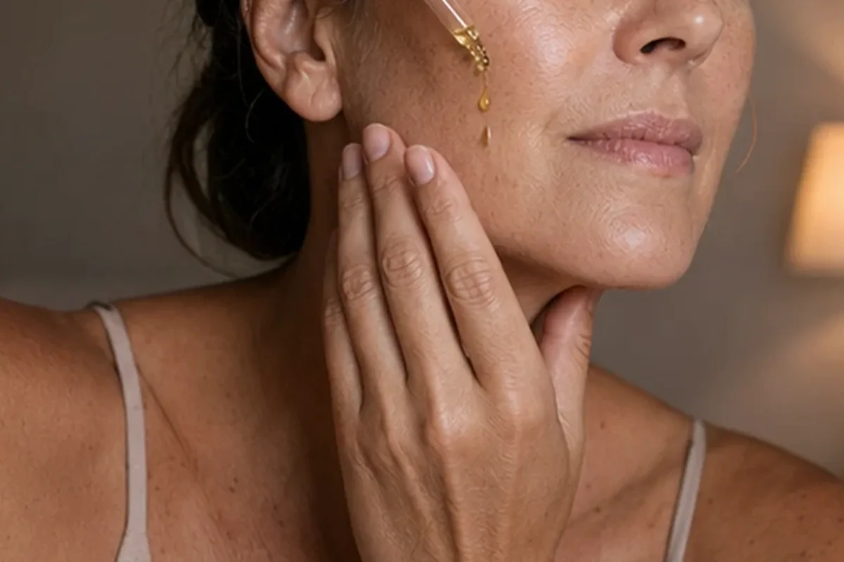 Hochwertige Beauty-Inszenierung zu Auswahlkriterien für Vitamin-C-Serum für fettige Haut