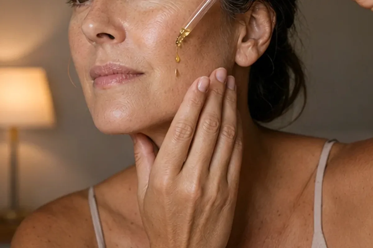 Emotionaler und authentischer Anwendungsmoment rund um Retinol-Serum bei Pigmentflecken
