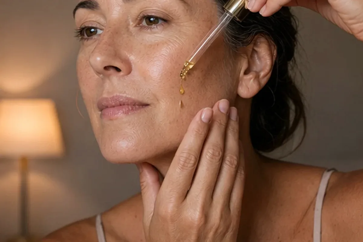 Authentischer Wohlfühlmoment passend zum Beauty-Thema Gesichtsmaske für empfindliche Haut