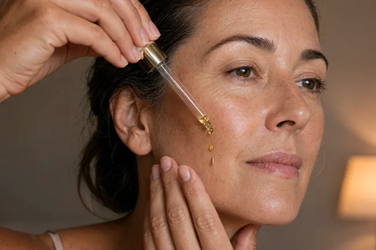 Authentischer Wohlfühlmoment passend zum Beauty-Thema Gesichtsmaske für Mischhaut