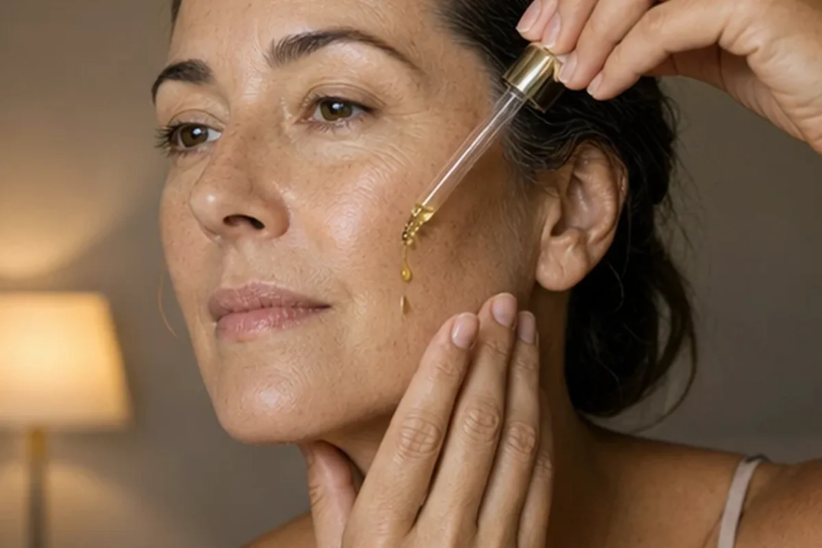 Emotionaler und authentischer Anwendungsmoment rund um Retinol-Serum für unreine Haut