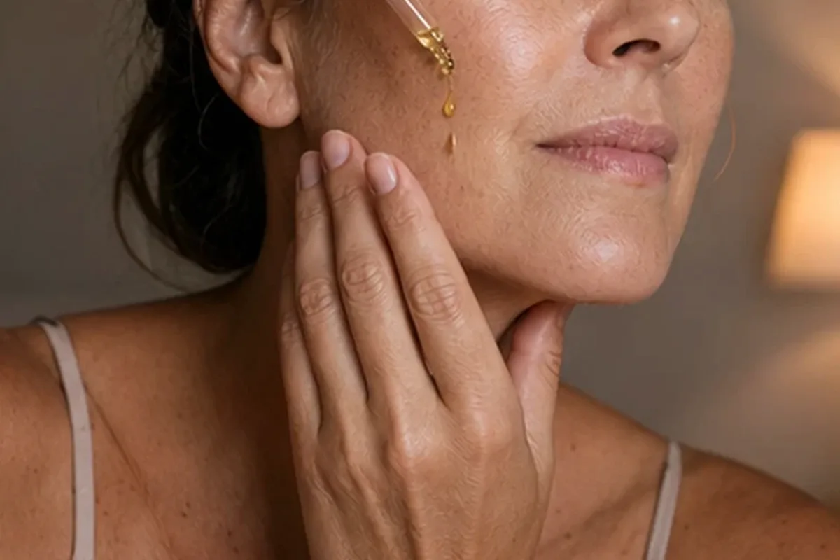 Authentischer Wohlfühlmoment passend zum Beauty-Thema Chemisches Peeling für empfindliche Haut