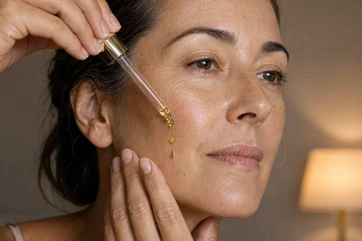 Hochwertige Beauty-Inszenierung zu Auswahlkriterien für Retinol-Serum für Mischhaut