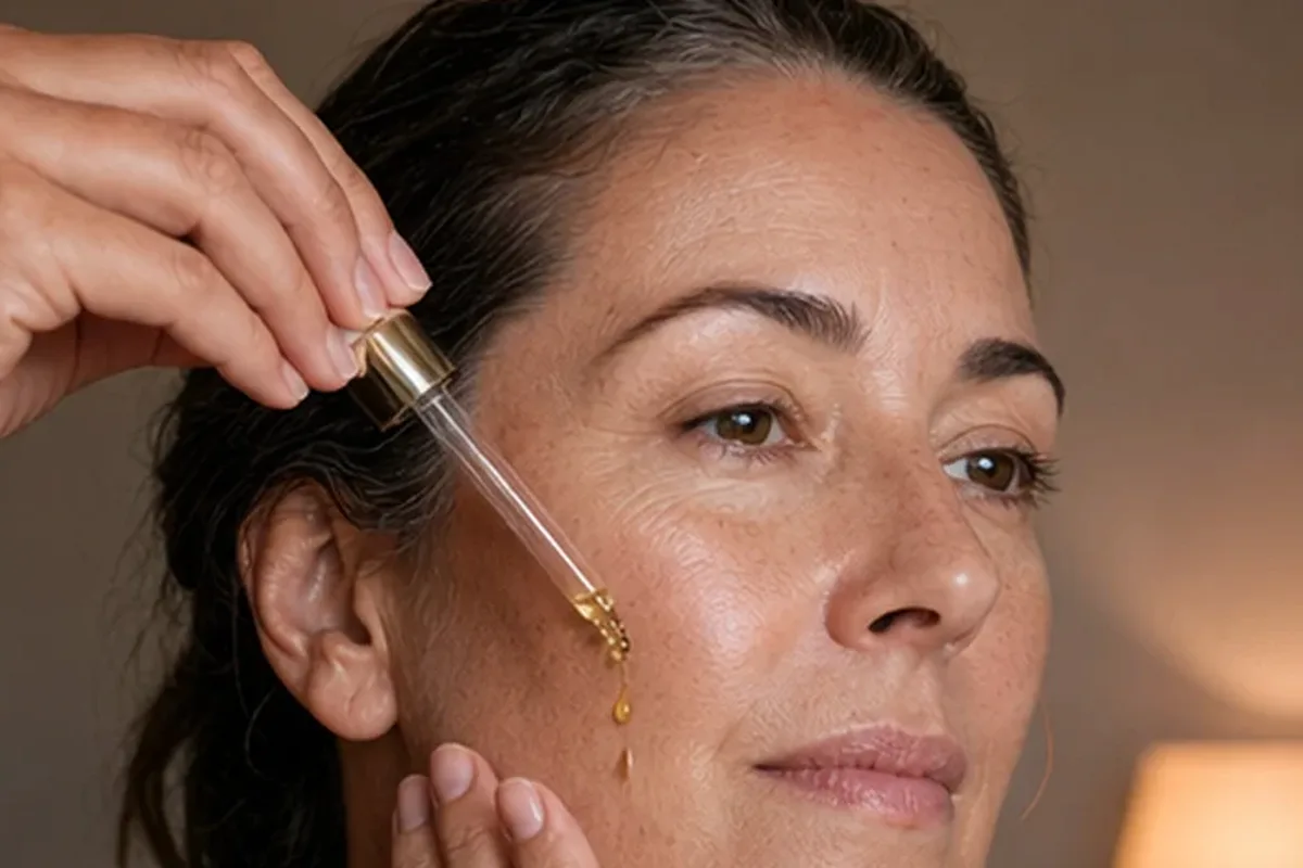 Hochwertige Beauty-Inszenierung zu Auswahlkriterien für Anti-Aging-Routine für empfindliche Haut