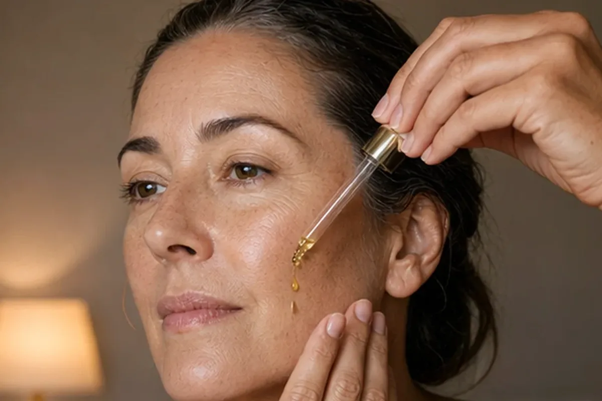 Authentische Beauty-Routine passend zum Thema Gesichtswasser bei ersten Fältchen