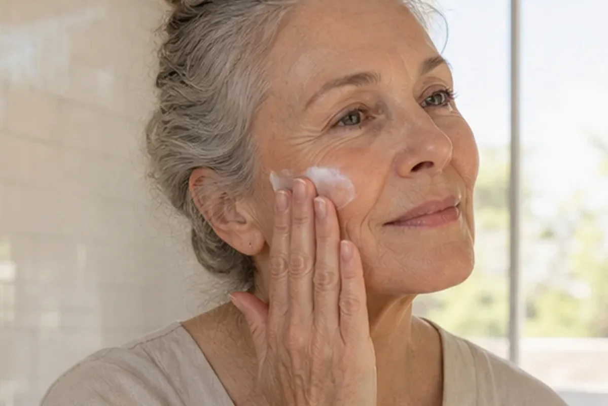 Authentischer Wohlfühlmoment passend zum Beauty-Thema Reinigungsöl bei ersten Fältchen