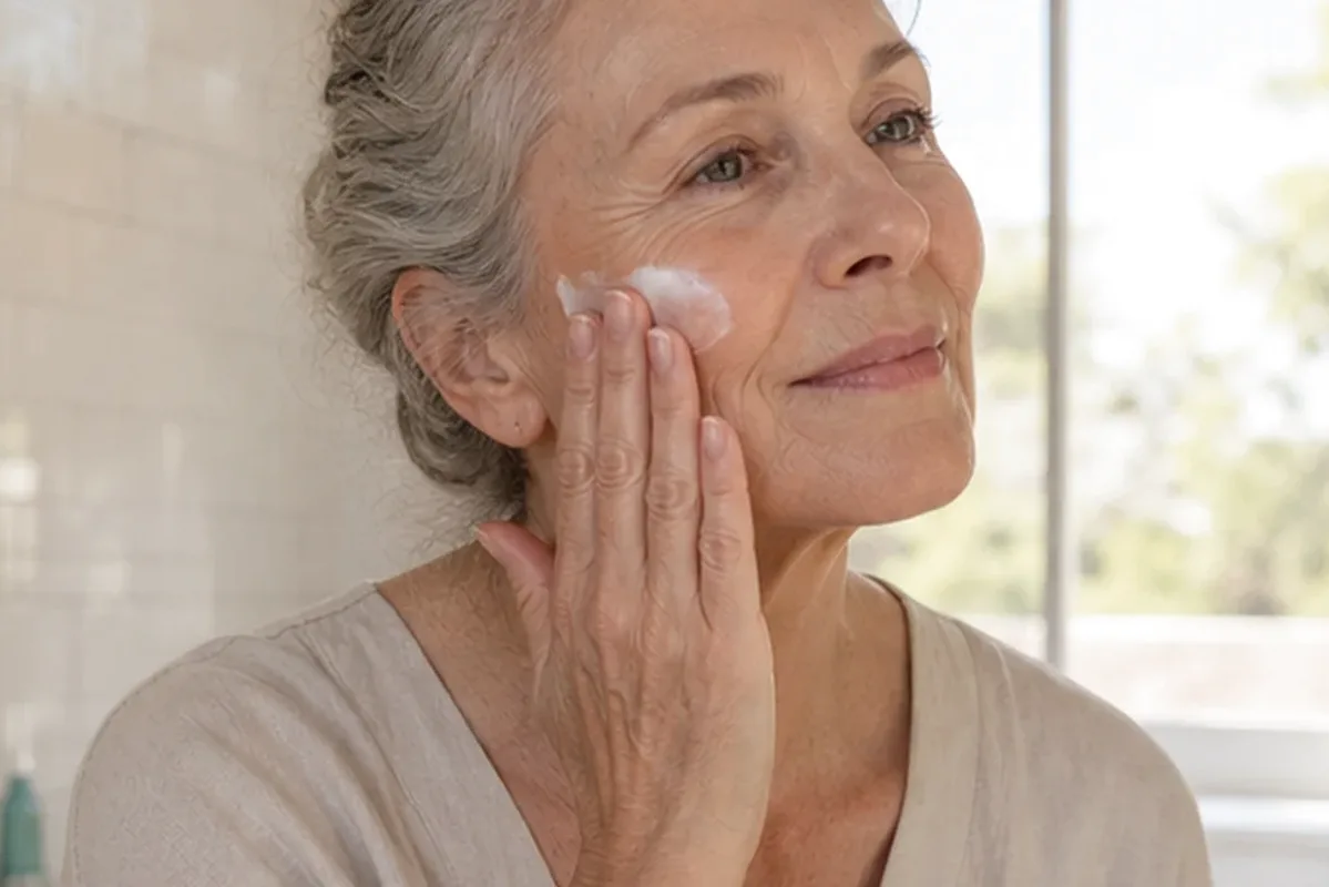 Authentischer Wohlfühlmoment passend zum Beauty-Thema Puder für ölige Haut