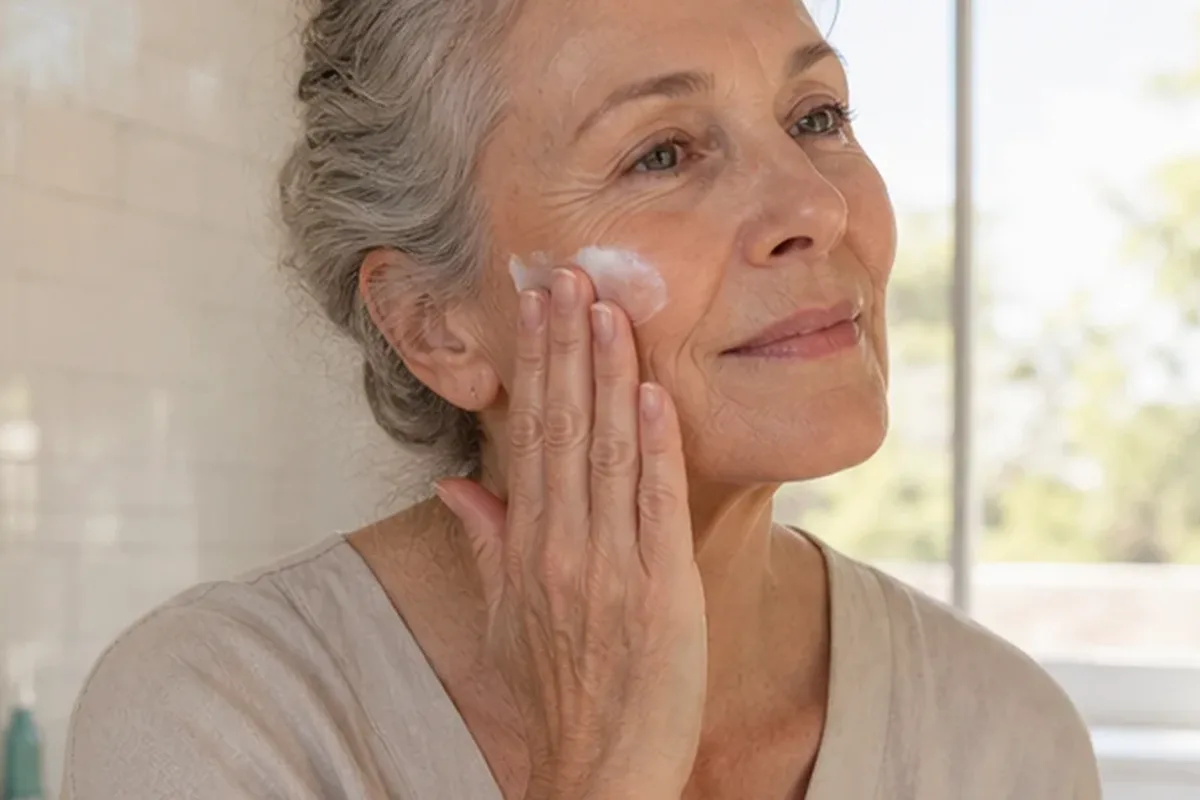 Authentischer Wohlfühlmoment passend zum Beauty-Thema Retinol-Serum für fettige Haut