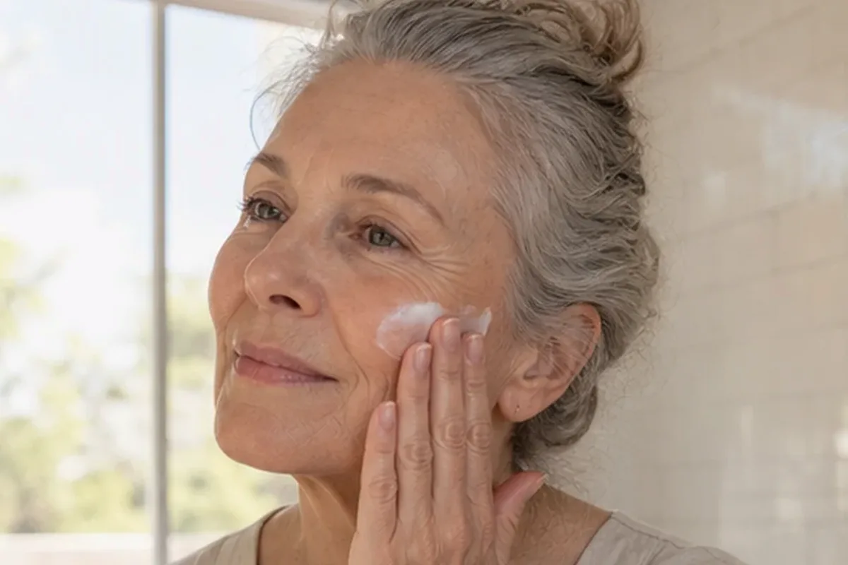Authentischer Wohlfühlmoment passend zum Beauty-Thema Gesichtsreinigung bei Pigmentflecken